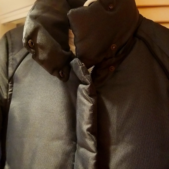 like new Soia & Kyo Dark Gray Heavily Filled Knee Length Down Parka - Picture 5 of 11